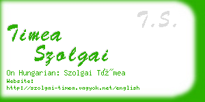 timea szolgai business card